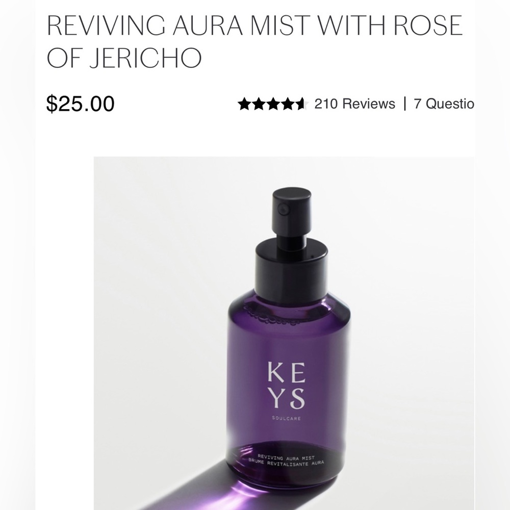 🆕 KEYS SOUL CARE REVIVING AURA MIST WITH ROSE OF JERICHO. NIB. NWT.